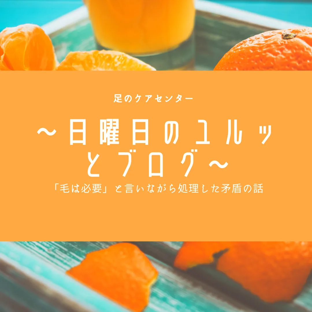 「毛は必要」と言いながら処理した矛盾の話～日曜日のユルッとブログ～