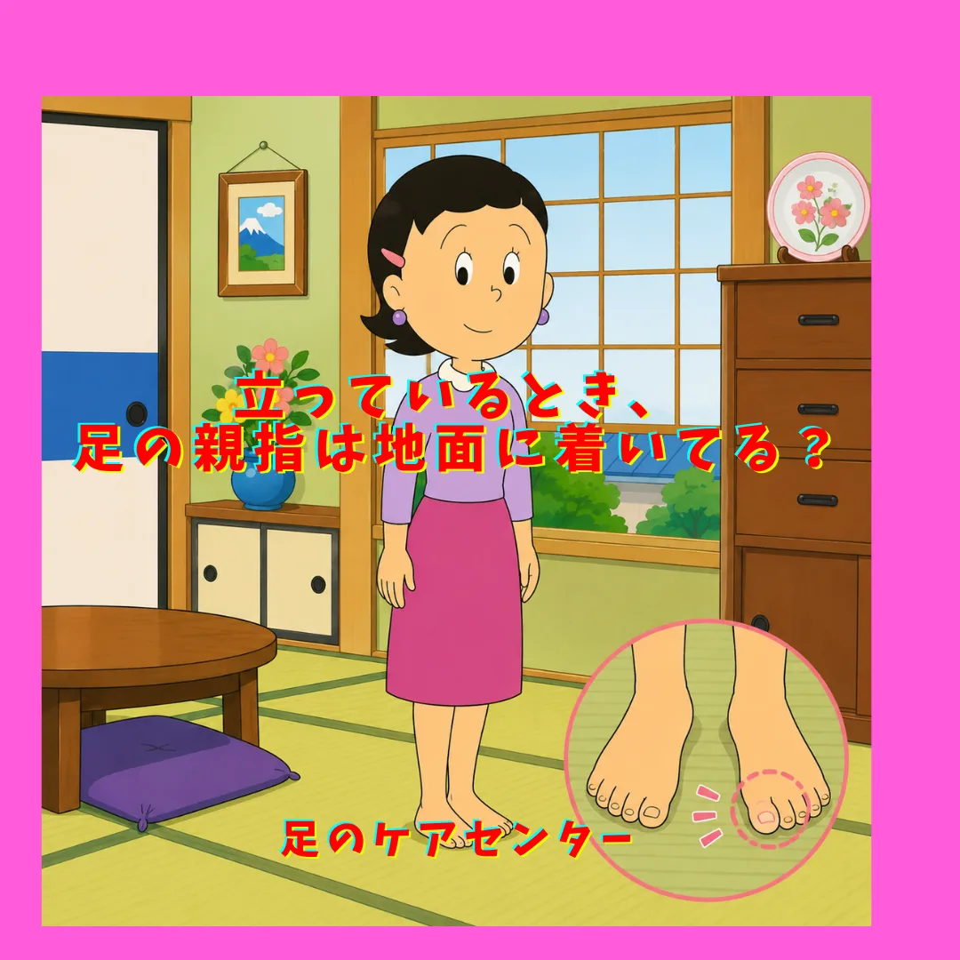 立っているとき、足の親指は地面に着いてる？