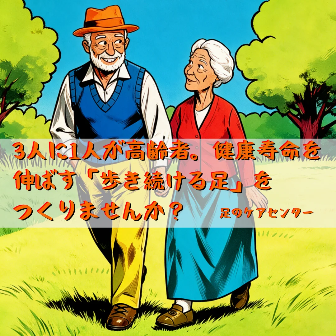 3人に1人が高齢者。健康寿命を伸ばす「歩き続ける足」をつくりませんか？